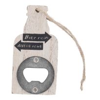 Flaschenöffner mit Spruch, Bier rein, 10 cm