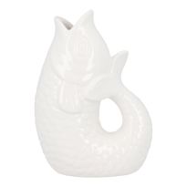 Vase Fisch, weiß, 14.5 cm