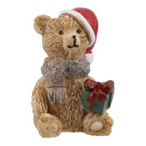 Deko-Teddy mit Mütze, hellbraun, 6 cm