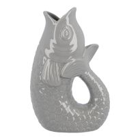 Vase Fisch, grau, 25 cm
