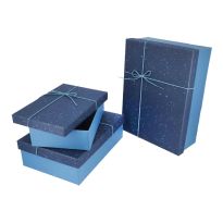 3er Set Geschenkkarton Handmade, blau