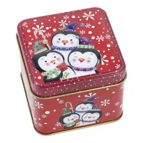 Keksdose Mini, Pinguin/rot, 8 x 8 x 6 cm