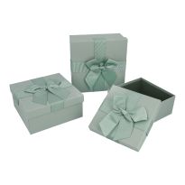 3er Set Geschenkkarton Schleife, salbei
