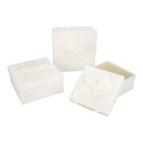 3er Set Geschenkkarton Schleife, offwhite