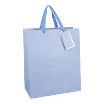 Geschenktüte Prägung, hellblau, 25.4 x 30.5 cm