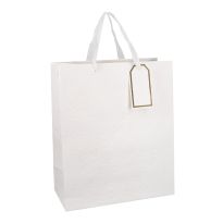 Geschenktüte Prägung, weiß, 25.4 x 30.5 cm