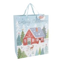 Geschenktüte Motiv, Haus/rot, 26 x 32 cm