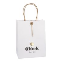 Geschenktüte Knopf, Glück/Glück to go, 17.5 x 23 cm