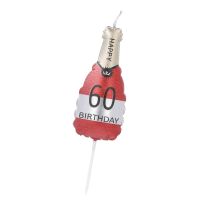 Tortenkerze Geburtstag/Flasche, Zahl 60