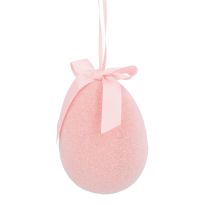 Anhänger Flock-Ei, rosa, 10 cm