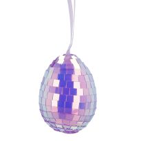 Anhänger Ei, Mosaik/lila, 6 cm