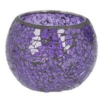 Kugel-Windlicht Mosaik, lila, 10 x 8 cm