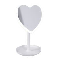 LED-Spiegel Form, Herz/weiß, 26 cm