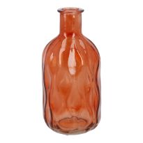 Flaschenvase Wellen, orange, 12 cm