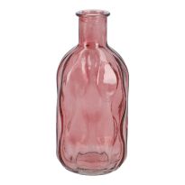 Flaschenvase Wellen, pink, 12 cm