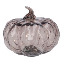 LED-Kürbis Glas, braun, Höhe 15 cm
