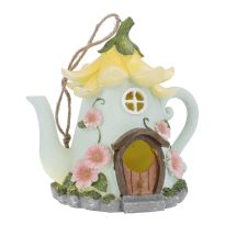 LED-Vogelhaus Blüten, gelb, 20.5 cm