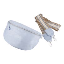 Crossbodytasche Velour, hellblau