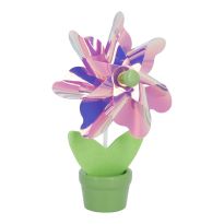Mini-Windmühle im Topf, irisierend/pink, 15 cm