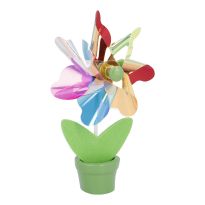Mini-Windmühle im Topf, irisierend/bunt, 15 cm