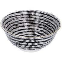 Schale China, groß, schwarz/weiß, Stäbchen/Kreis