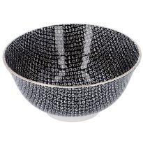 Schale China, groß, schwarz/weiß, Perlen