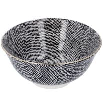 Schale China, groß, schwarz/weiß, Striche
