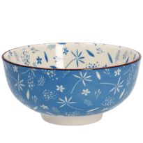 Schale China, 350 ml, blau, Gräser, 12 cm