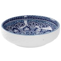Schale China, flach, blau/hellblau, 12 cm