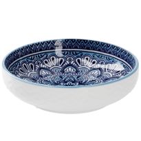 Schale China, flach, blau/hellblau, 9 cm