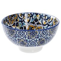Schale China, hoch, blau/gelb, 9.5 cm
