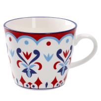 Becher China, rot/blau, 300 ml