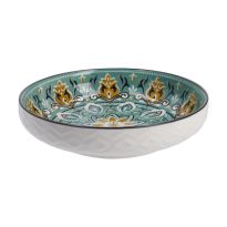 Schale China, flach, grün/braun, 15 cm