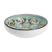 Schale China, flach, grün/braun, 9 cm