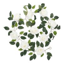 Girlande Rosen, weiß, 165 cm