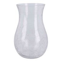 Glas-Vase Craquele, bauchig, 12 x 20 cm