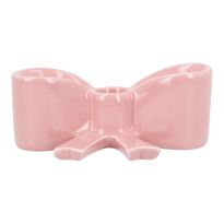Kerzenständer Schleife, rosa, 15 cm