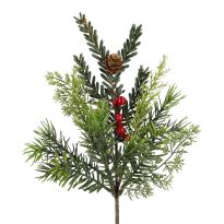 Tannenzweig Beeren, Tanne/Eibe, 34 cm