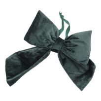 Deko-Schleife Samt, hängend/grün, 23 cm