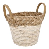 Deko-Korb Natur, natur/weiß, 20 x 18 cm