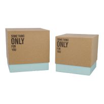 2er Set Geschenkkarton Quadro/Spruch, For you/mint