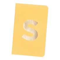 Notizbuch Buchstabe/gold, S/gelb, 9 x 14 cm