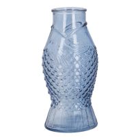 Glas-Vase Fischform, dunkelblau, 18 cm