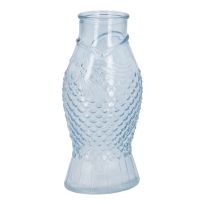 Glas-Vase Fischform, hellblau, 18 cm