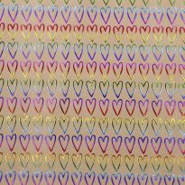 Geschenkpapier Kraft, Herzen/Rainbow, 2 m