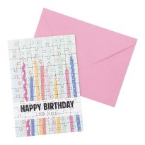 Grußkarte Puzzle mit Umschlag, Kerzen/Geburtstag