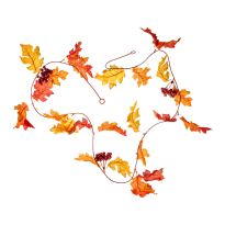 Girlande Eichel/Beeren, orange/gelb, 150 cm