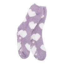 Kuschelsocken Anti-Rutsch, Herz/lila