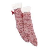 Norweger Socken Xmas, Schleife/rosa, Größe 35-42