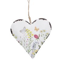 Anhänger Herz/Wiese, bunt/gelb, 15 cm